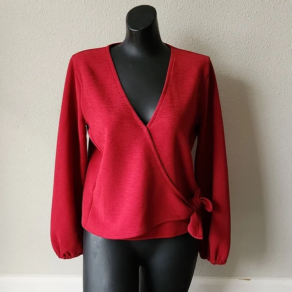 Madewell Texture & Thread Crepe Wrap Top Size S - Picture 5 of 12